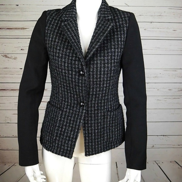 BALENCIAGA PARIS WOOL SILK TWEED CAREER BLAZER - Picture 2 of 8
